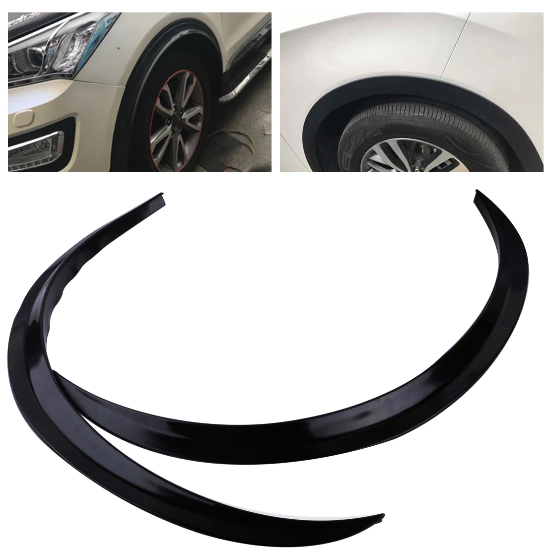 Buy DWCX Black 2pcs PVC Car Wheel Arch Guard Trim Anti