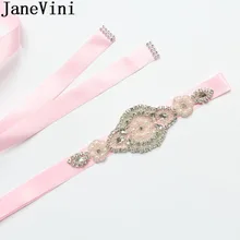 JaneVini Роскошные хрустальные пояса с бисером для свадебных платьев свадебные Стразы Пояса лента ручной работы пояс невесты