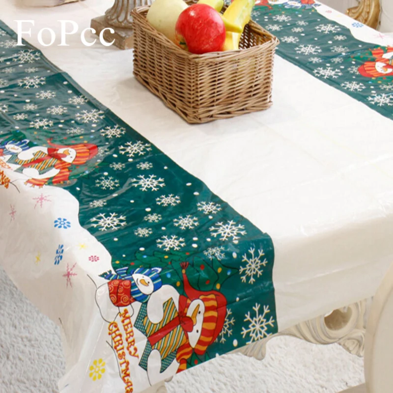 

New Year HomeDining PVC Table Cloth Decorations Christmas Tablecloth Rectangular Party Table Covers Christmas Ornaments