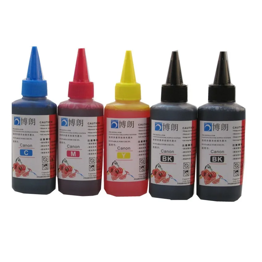 5 color Dye ink for CANON 100ML Refill Ink Kit 100ml bottle bulk Universal INK refillable