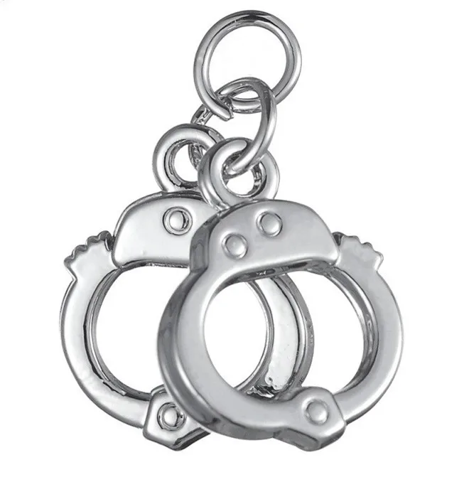 

10pcs, 27*18mm Alloy handcuffs Silver Hang Pendant DIY Accessories For Necklaces, Bracelets