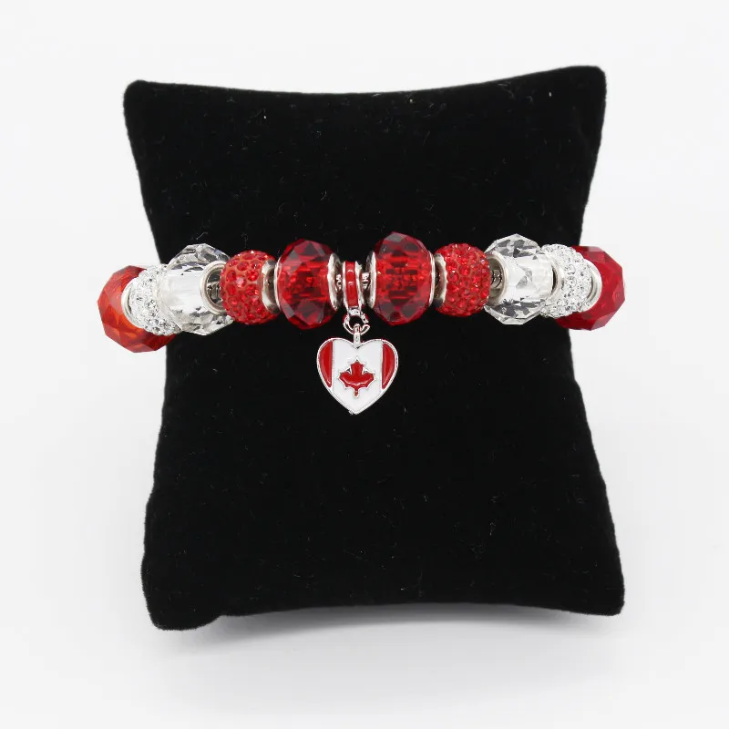 Poshfeel, флаг Канады, очаровательный браслет, женский, 925, серебряный браслет из бусин, известный, сделай сам, ювелирное изделие Mbr170305