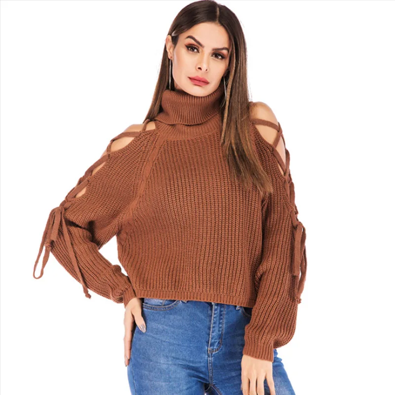 

Women 2019 New Fashion Sweater Spring Summer Office Upper Outer Garment Beach High Collar Long Sleeve Pullover Lambs Sweaters