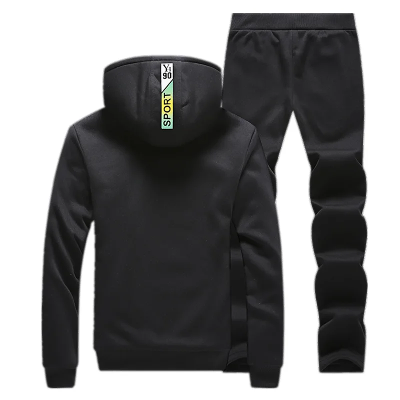 Koop Winter Trainingspakken Mannen Set Casual Thicken Fleece Warm Hooded Jas Broek Lente Sweatshirt Sportkleding Jassen Hoodie Trainingspakken