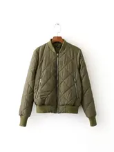 Free shipping autumn and winter women’s casual solid color stand – collar short paragraph padded jacket pocket zipper coat wild