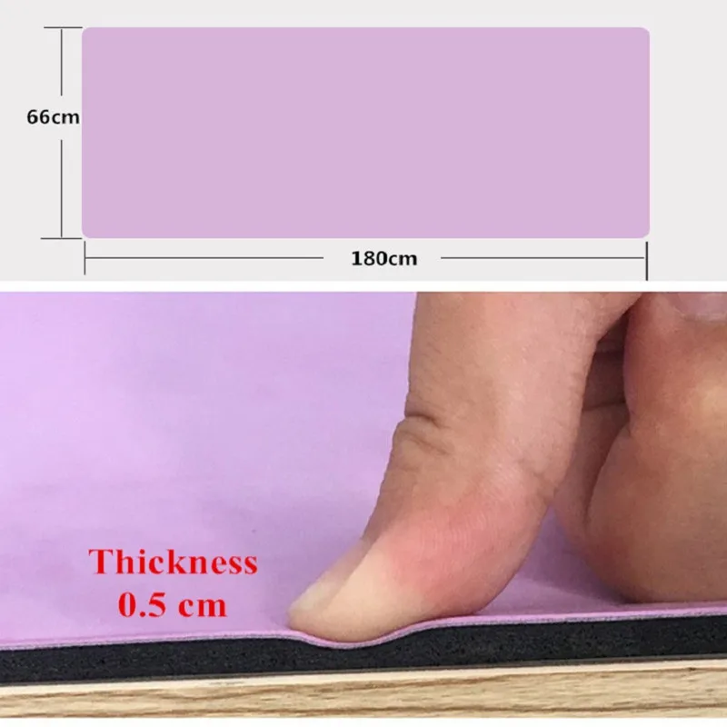 5MM Non-slip Natural Rubber Yoga Mats Pilates Gym PU Fitness Mat Workout Pad Yoga Exercise Blanket12ColorsQUBABOBO(180*66*0.5cm)