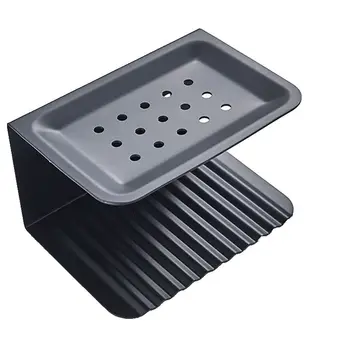 

Space Aluminum Black Soap Dish Wall Mounted Bathroom Accessories Product Soap Dish Holder Free Shipping