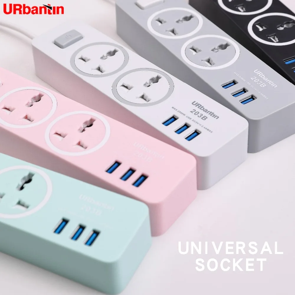 Urbantin USB силовая полоса расширенная линия умная Домашняя электроника универсальная розетка умная вилка адаптер для путешествий для ЕС, Австралии, Великобритании, США