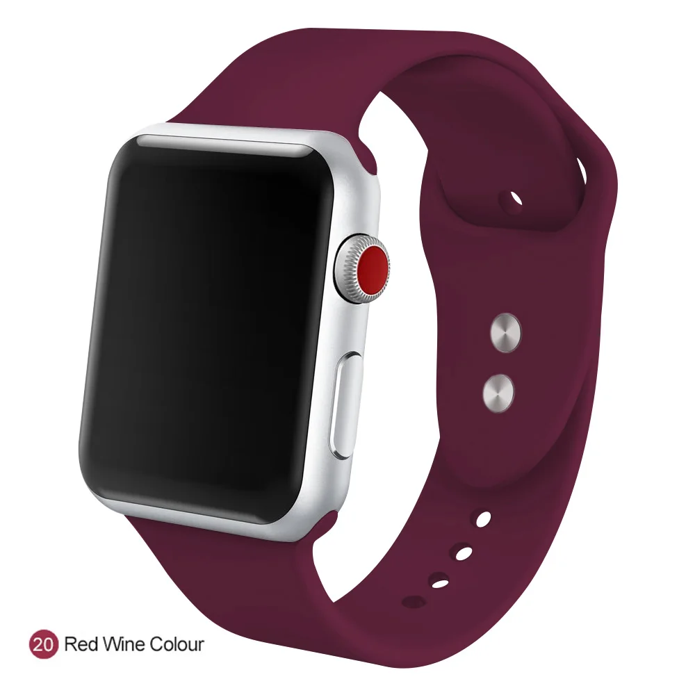Мягкие Спортивные часы Силиконовые для Apple 4 3 2 1 38 мм 42 дышащий браслет Iwatch серии 40