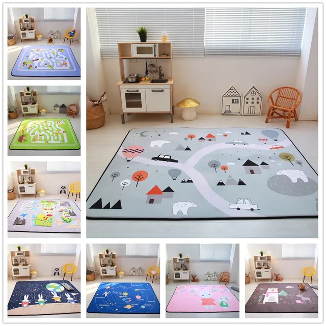 Cartoon Animals Runway Star Carpet Kids Room Soft Fleece Bedroom Cartoon Animals Runway Star Carpet Kids Room Soft Fleece Bedroom Sofa Living