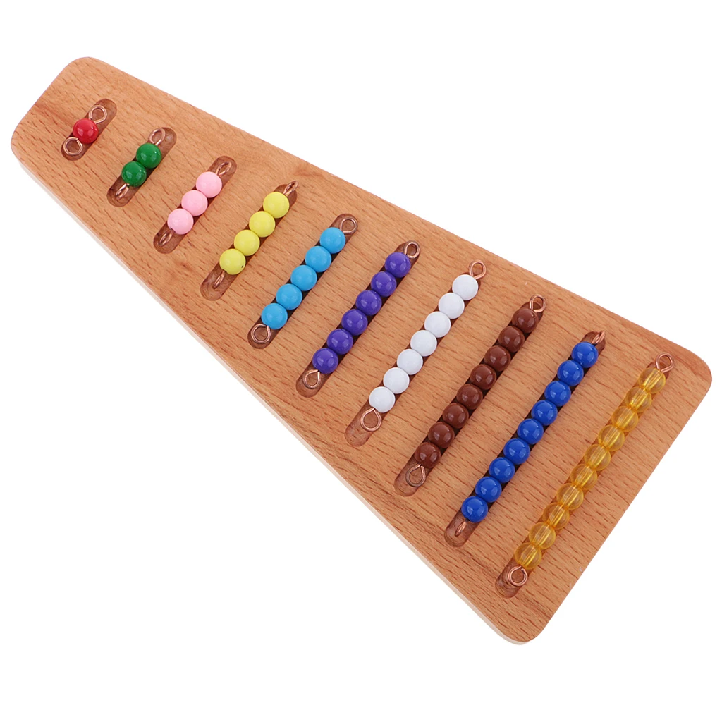 Montessori Math Materials Colored Bead Stairs with Tray Early Education Learning Training Toys Kids Intelligence Development