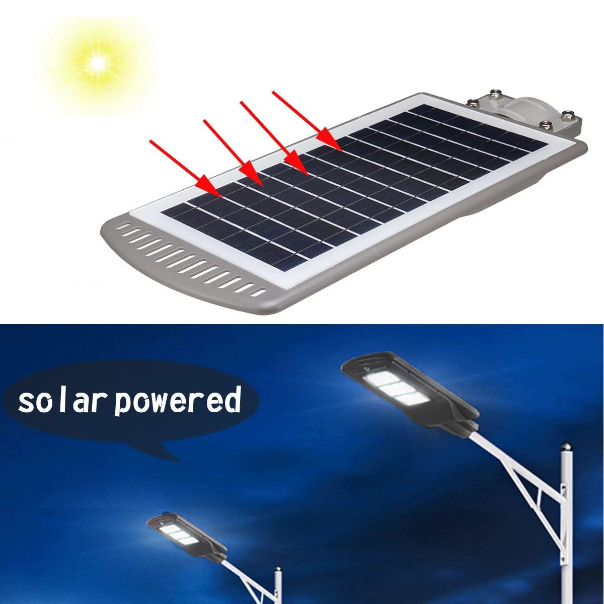 

1PC 40W 80Pcs LED Sensor Solar Powered Wall Street Light Lamp Aluminum Alloy Wterproof IP67 for Outdoor Path Lighting
