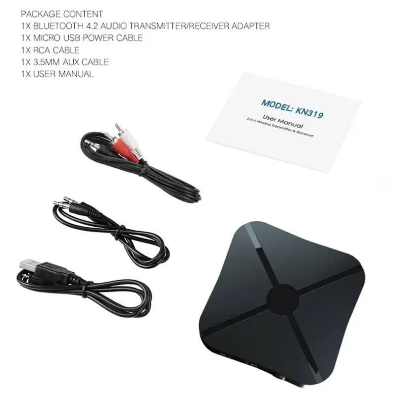 2 in 1 Wireless Bluetooth 4.2 Transmitter Receiver TV Car Music 3.5mm Universal Audio Adapter For Headphone Speaker | Электроника