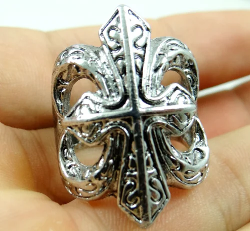 Винтаж сплава серебра Fleur De Lis винтажные кольца бижутерия 19 5 мм P428|ring jewelry|vintage