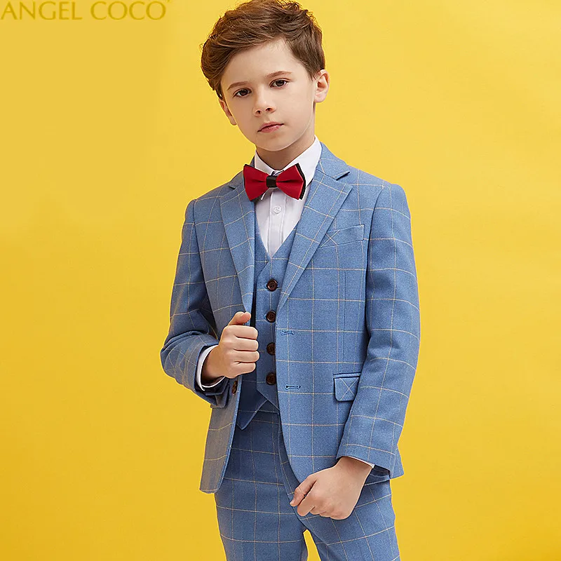 Blue Boys Suits For Weddings Kids Blazer Suit For Boy Costume Enfant ...