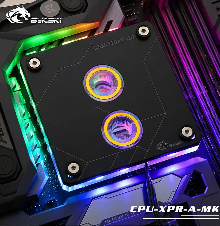 Bykski cpu водный блок для INTEL LGA1150 1151 1155 1156 2011 2066X99 I7 RGB светильник с поддержкой 5 в 3PIN GND коннектор к материнской плате - Цвет лезвия: CPU-XPR-A-MK-Black