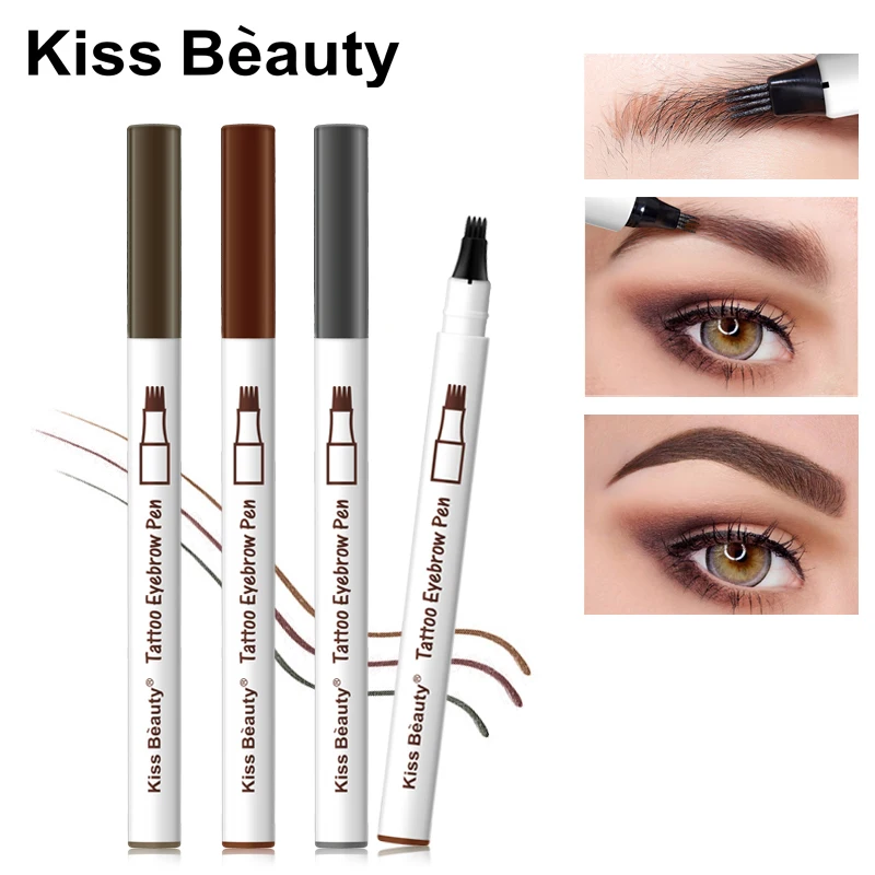 Kiss Beauty waterproof microblading pen long lasting 3 color fork tip