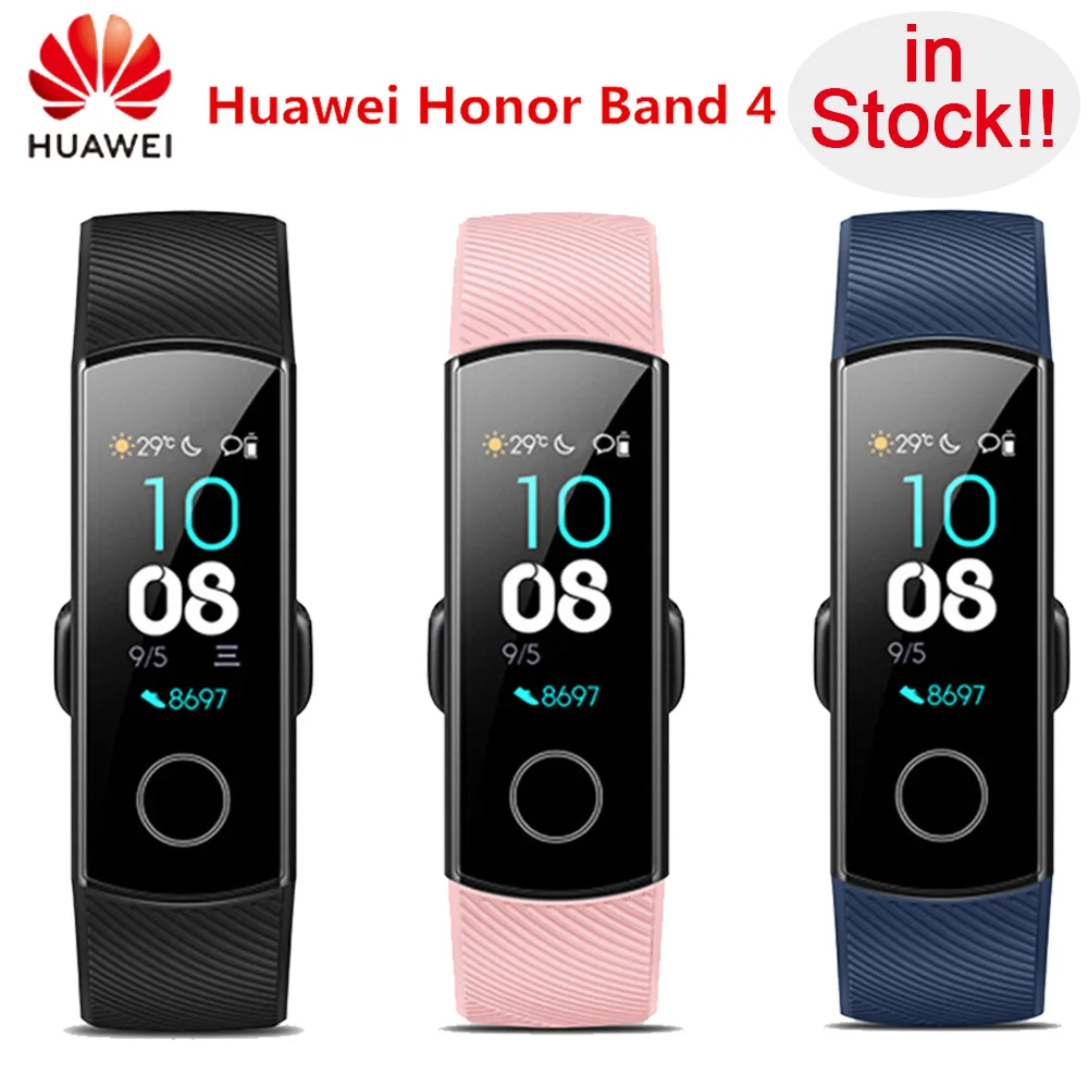 Huawei Honor Band 4 5 умный Браслет 0,9" OLED сенсорный экран Водонепроницаемый Фитнес-трекер Браслет монитор сердечного ритма во время сна