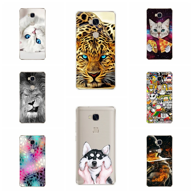 Для huawei Honor 5x чехол милый Coque ТПУ Телефон задняя крышка для 5X GR5 мягкие силиконовые