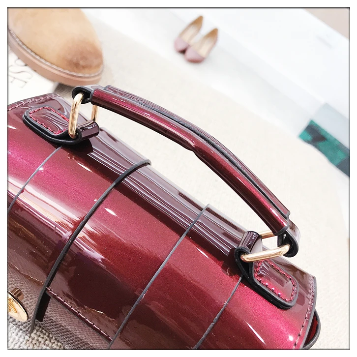 BENVICHED Lacquer bag women 2019 new Korean version handbag Joker chic chain Boston Single Shoulder bag Satchel c132 8 20180828_163955_071