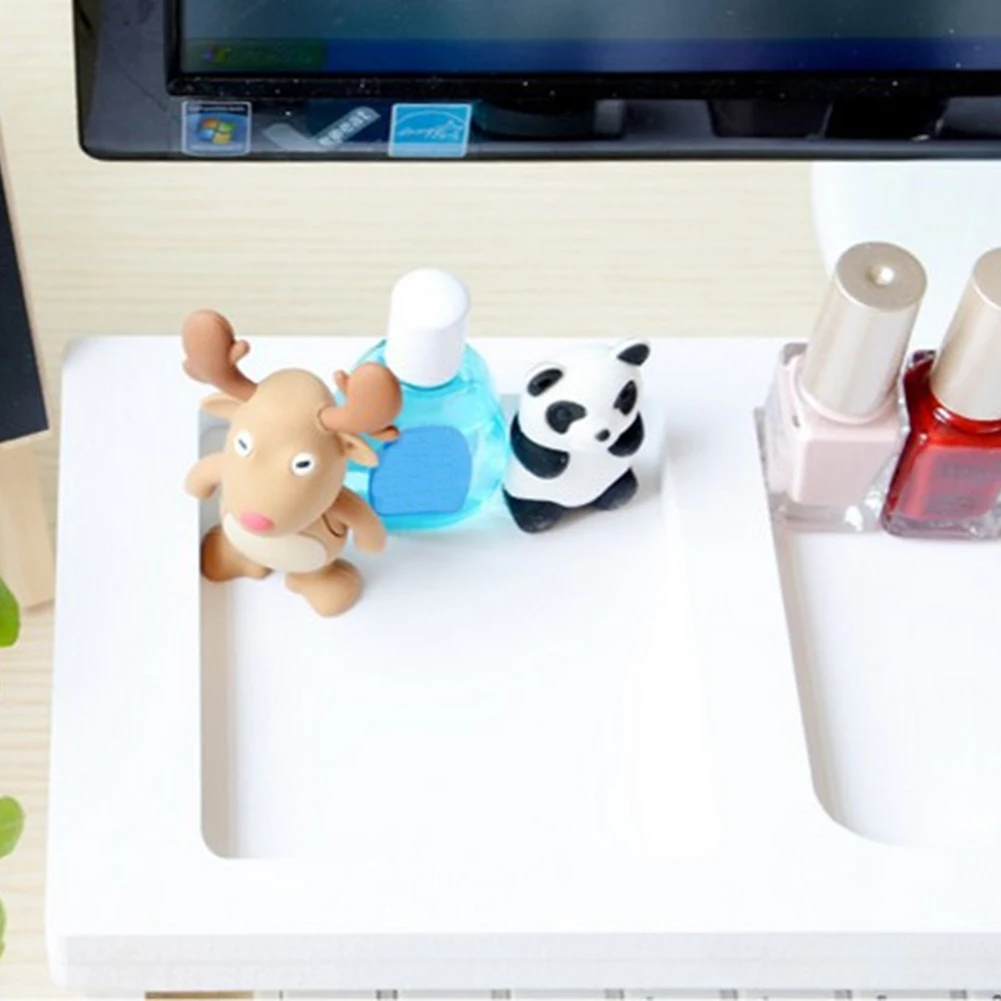 Creativa Multi-función de la computadora de escritorio, accesorios de escritorio de madera útil teclado estante rack de almacenamiento