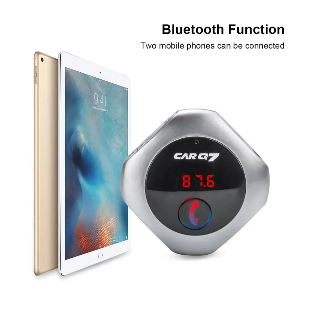 Bluetooth автомобильный fm передатчик с USB Автомобильное зарядное устройство 5V 2.1A
