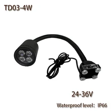 HNTD 4 Вт DC24V Светодиодный светильник с мягким стержнем, магнитное основание, водонепроницаемый IP66 с ЧПУ, рабочее освещение TD03, Светодиодный прожектор высокой яркости