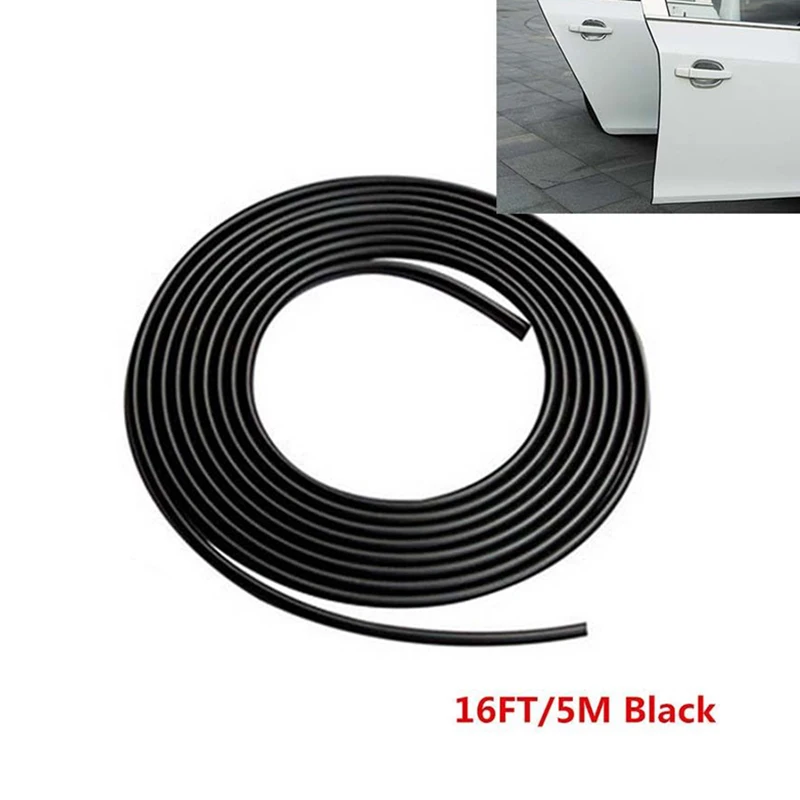 

5M Rubber Car Door Edge Guard Moulding Trim Scratch Protect Strip Sticker Black