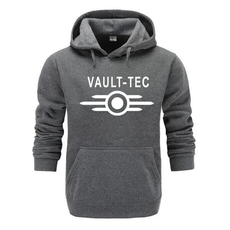 Осень и зима бренда Vault Tec Логотип Игровой видео игра Fallout 2 3 4 Повседневное одежда толстовки Для мужчин Vault-Tec Толстовка - Цвет: Dark gray 1