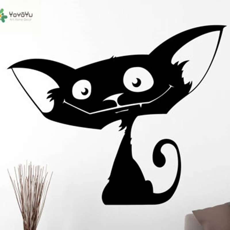 

YOYOYU Vinyl Wall Decal Funny Cartoon Cat Cute Animal Art Removable Home Decoaration wall Stickers for kids room FD459