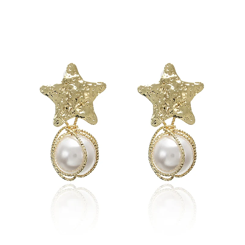 

Classic pearl stud Women Earrings Pentagonal Pearl Earrings For Women stud Earrings fashion jewelry