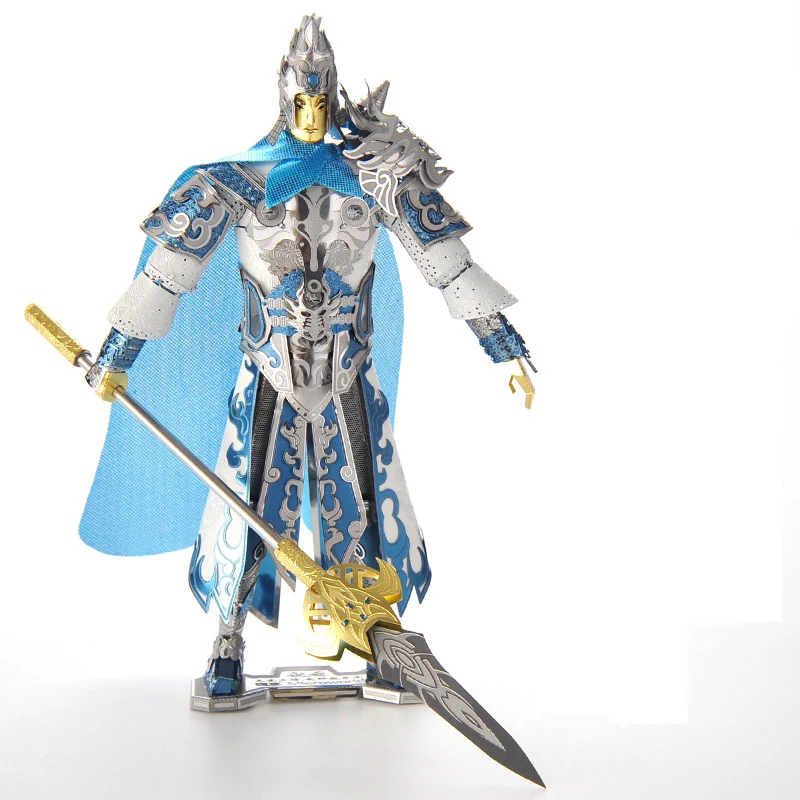 

Microworld 3D DIY Metal Puzzle Zhao Yun Knight model Intellectual Educational Puzzle laser cutting Gifts Toys For Children