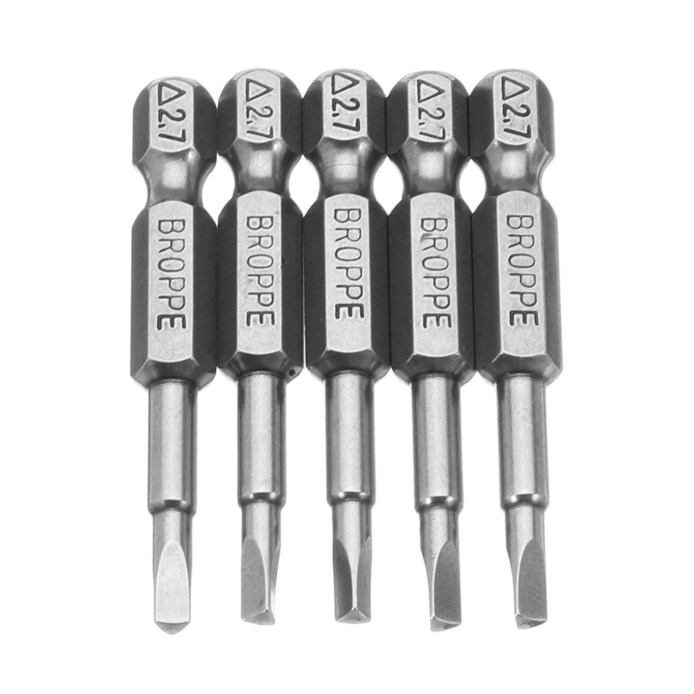 Broppe 5 шт набор Магнитный треугольная отвертка бит S2 Сталь 1/" Шестигранным хвостовиком диаметром 50 мм Длинный Набор отверток" сделай сам "Ручной инструмент 2,7