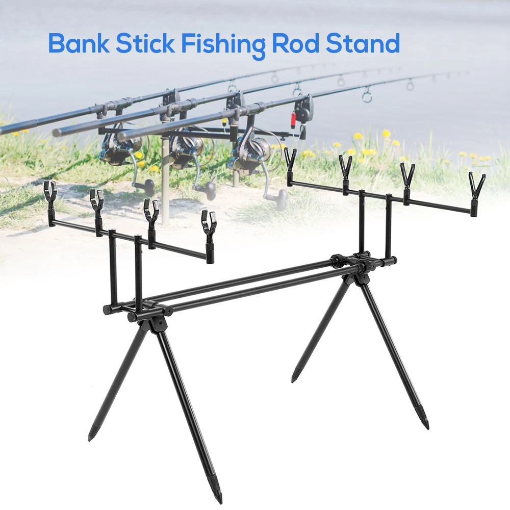 

Detachable Fishing Rod Stand Buzz Bar Pole Rest Head Folding Retractable Reservoir Fishing RodHolder with Carry Bag