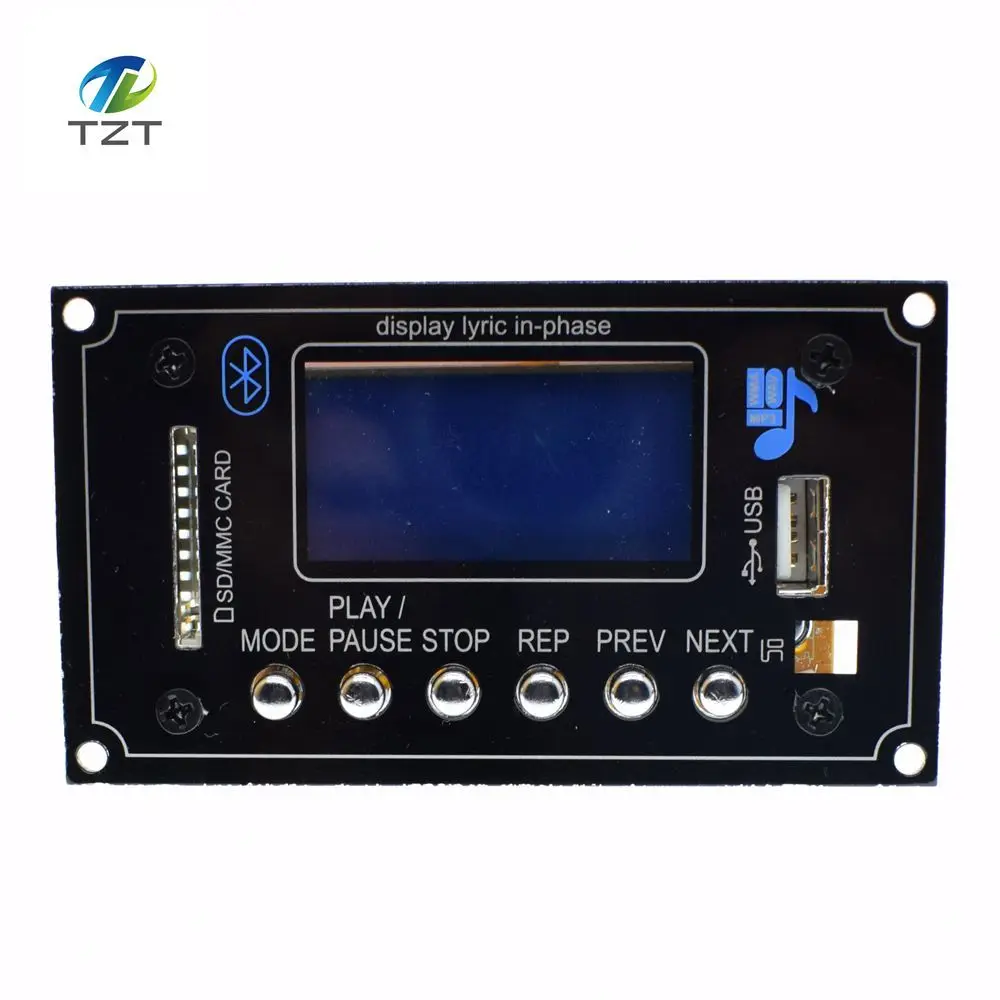1 шт. 12 В лирическое шоу Bluetooth MP3 декодирующая Плата USB/SD/AUX/FM DIY декодер плата для