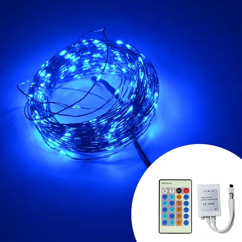 Remote Control Dimmable Christmas lights 8 Colors 20m 200 LED Copper