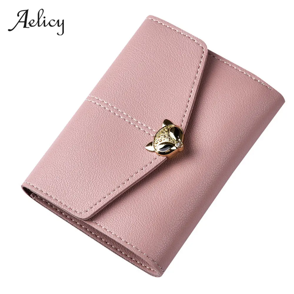 

Aelicy Lady Short Clutch Wallet PU leather Wallets Women Wallet Fashion Small Female Purse short Coin Card Holder Carteira 0918
