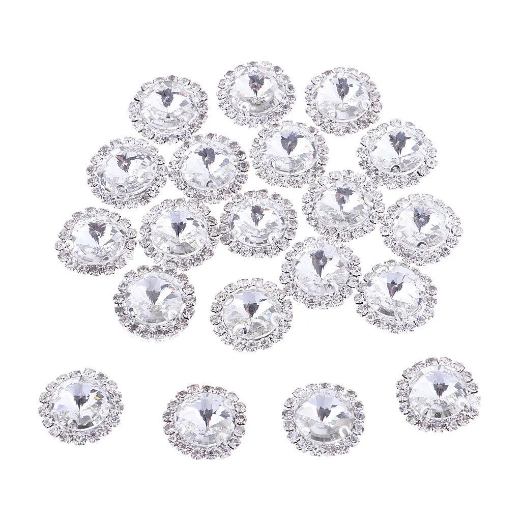 20Pcs Glass Rhinestone Sewing On Clothes Wedding Dress DIY Fashion Rhinestone Decoration Sticker Sewing Accessories