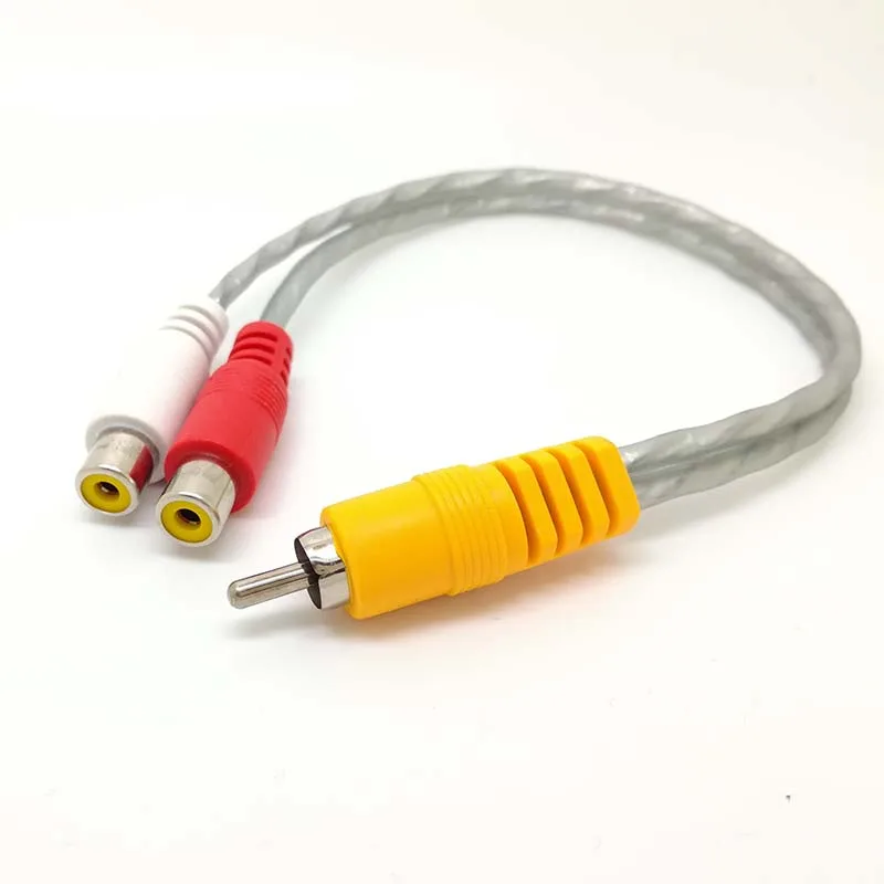 10 قطعة 1 RCA الذكور أحادية إلى 2 RCA الإناث ستيريو مقسم صوت A/V Y سلك توصيل للكابل
