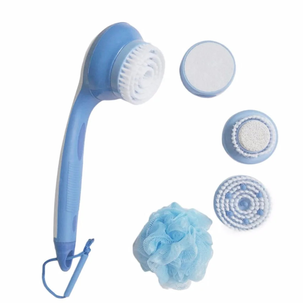 5 In 1 Electric Massage Shower Head With Brush Long Handle Shower Head