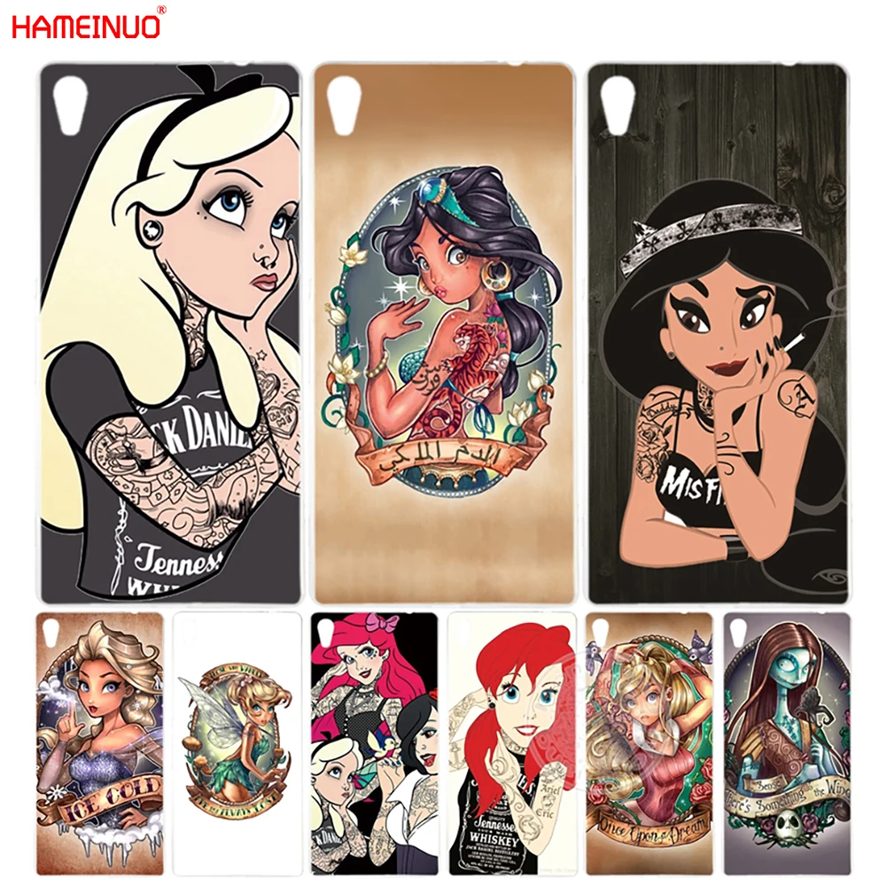

HAMEINUO Tattoos Princess Cover phone Case for sony xperia C6 XA1 XA ULTRA X XP L1 X compact XR/XZ/XZS PREMIUM