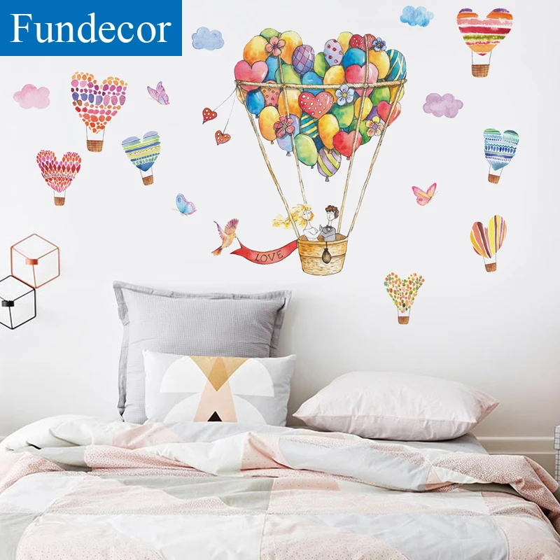 [Fundecoration] любовь воздушный шар настенные наклейки мультфильм пара комната