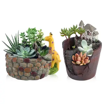 

Resin Succulent Plant Pot Container Herb Flower Basket Planter Home Garden Decoration Flower Pots