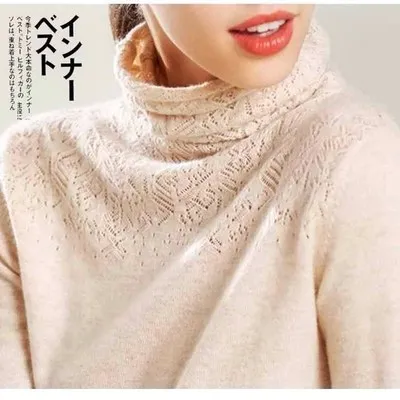 

Fashion Winter Autumn Turtleneck Soft Comfortable Hollow Out Women Sweaters and Pullovers Cashmere Wool S13