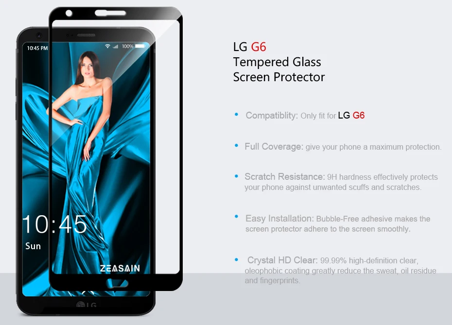 2 Pack Original ZEASAIN 2.5D Full Cover Tempered Glass Screen Protector For LG G6 G 6 LGG6 9H Toughened Protective Glass Film (5)