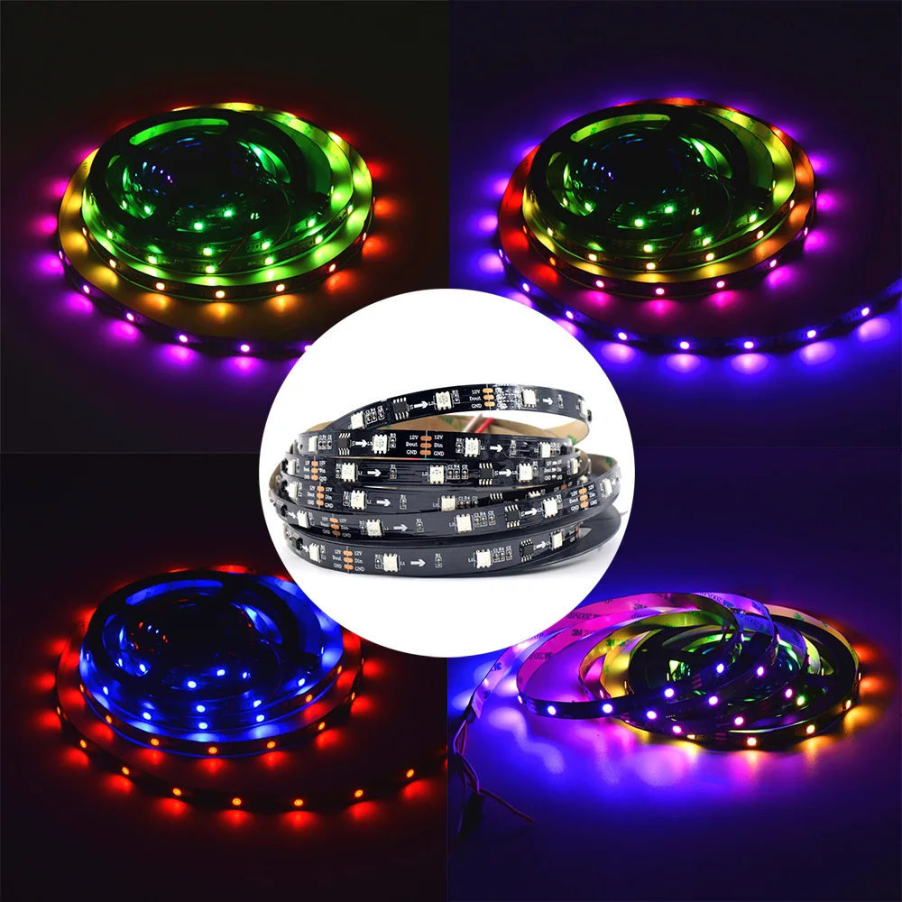 WS2811 5050 SMD RGB полоса Адресуемая 30/48/60 светодиодов/м Светодиодные пиксели внешний 1 Ic