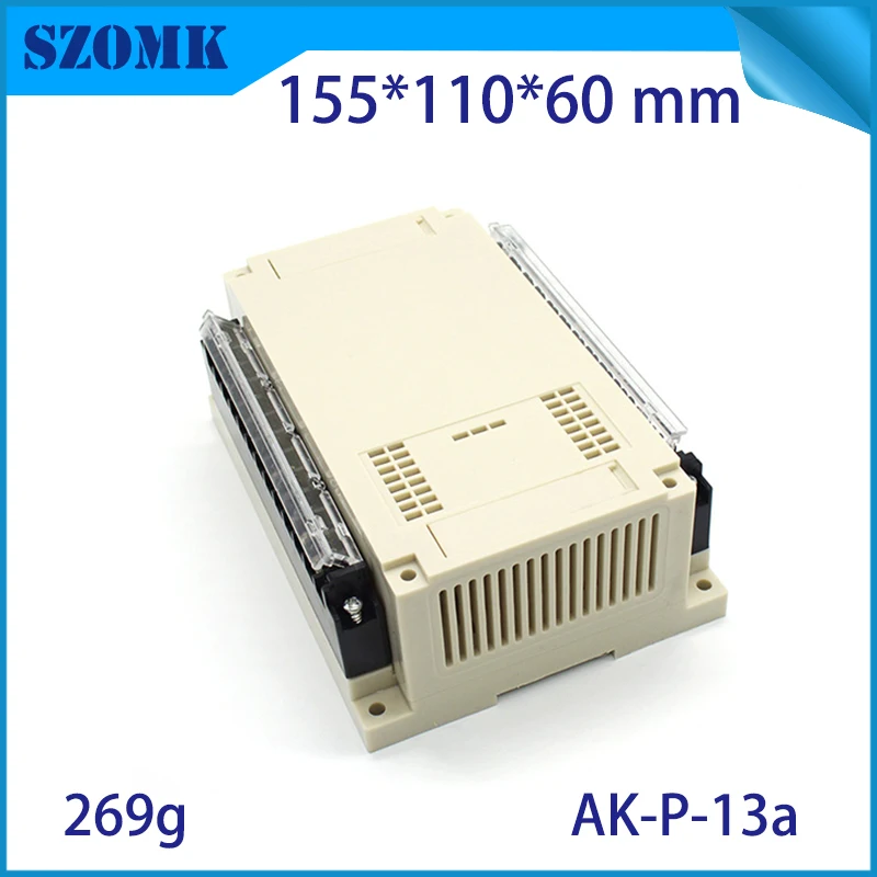 

one piece abs plastic box din rail enclosure casing enclosure electronics for electrical cabinet plastic PLC case 155*110*60m