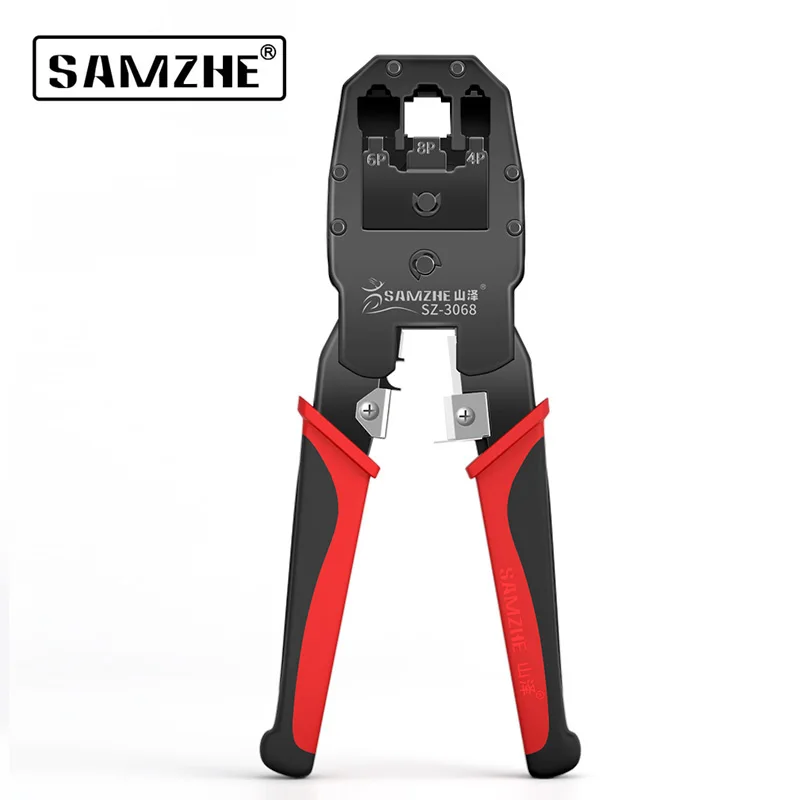 

SAMZHE Crimper Cable Cutter Automatic Wire Stripper Multifunctional Stripping Tools Crimping Pliers for 6P/8P Ethernet Telephone