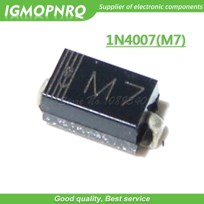 100 шт./лот SMD 1N4007 выпрямительный диод 1A 1000V M7 новый оригинальный|smd 1n4007|diode 1adiode 1000v |
