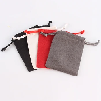 

10pcs/lot 7*9 cm suede drawstring pouch mixed color factory wholesale small size packing Jewelry pouch bag